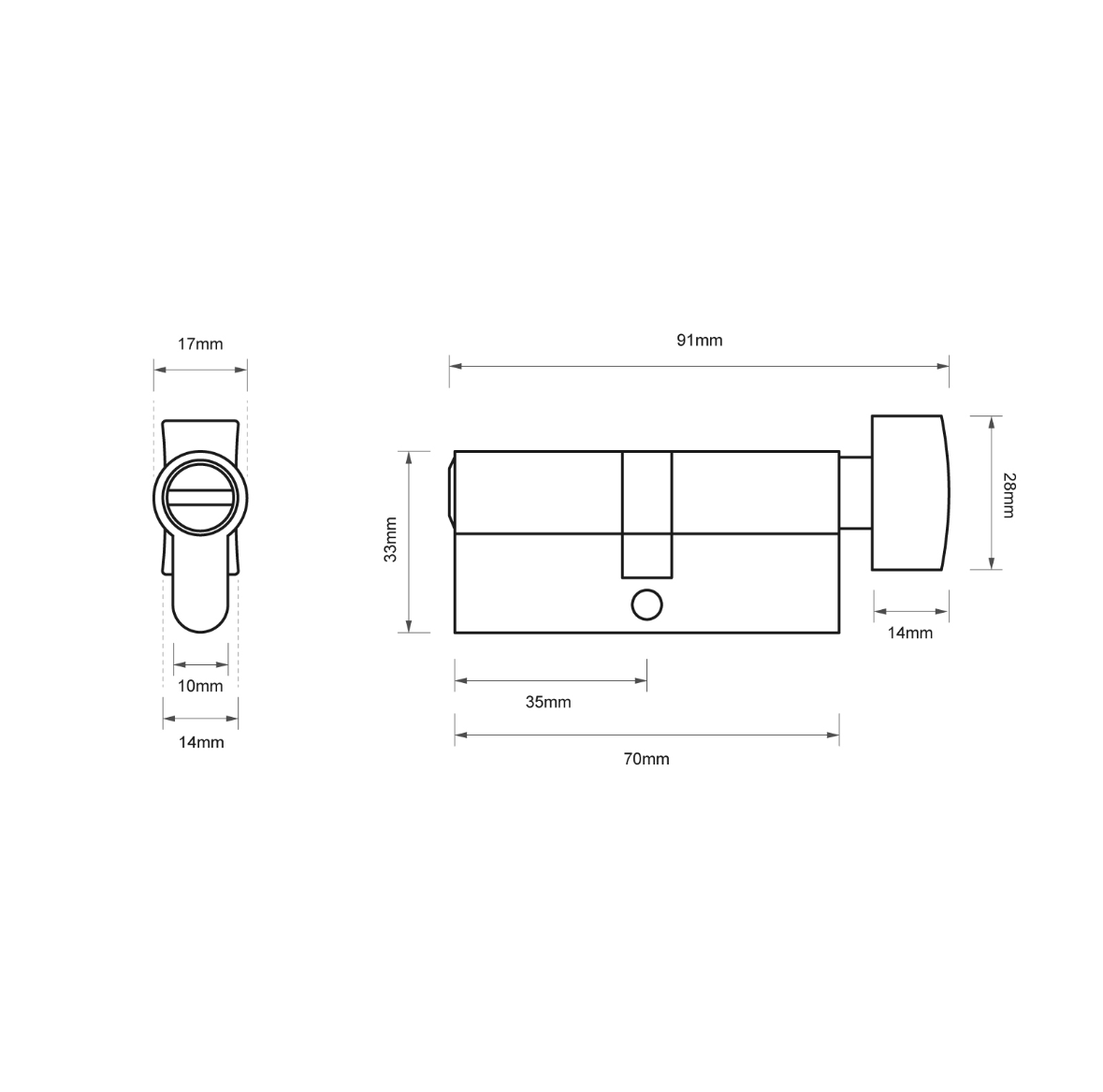 Euro Cylinder-Brushed Gold